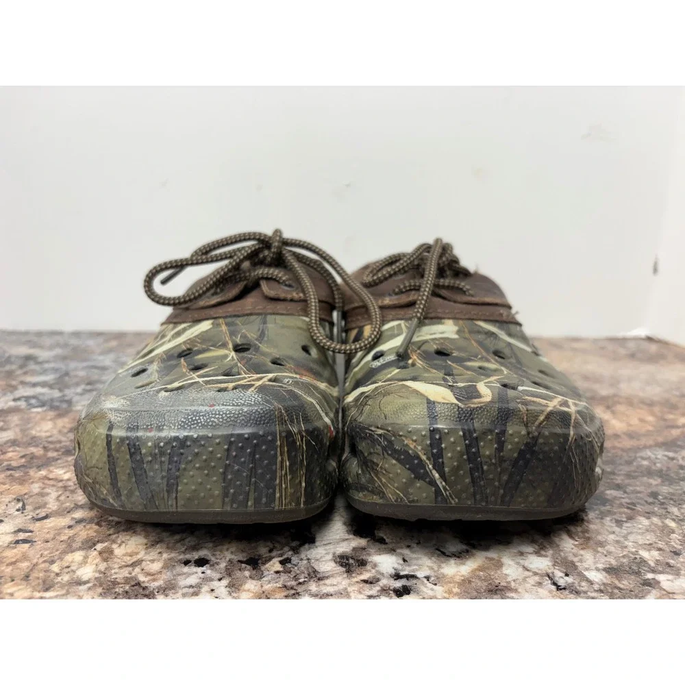 Crocs Camo Leather Islander Pitcrew Advantage Max-4 HD Men's Size 8
